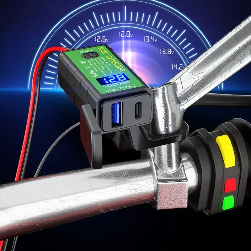 Motorcycle QC3.0 PD Charger SAE to USB Adapter with Voltmeter & ON/Off Switch Drop Shipping
Motorcycle QC3.0 PD Charger SAE to USB Adapter with Voltmeter & ON/Off Switch Drop Shipping