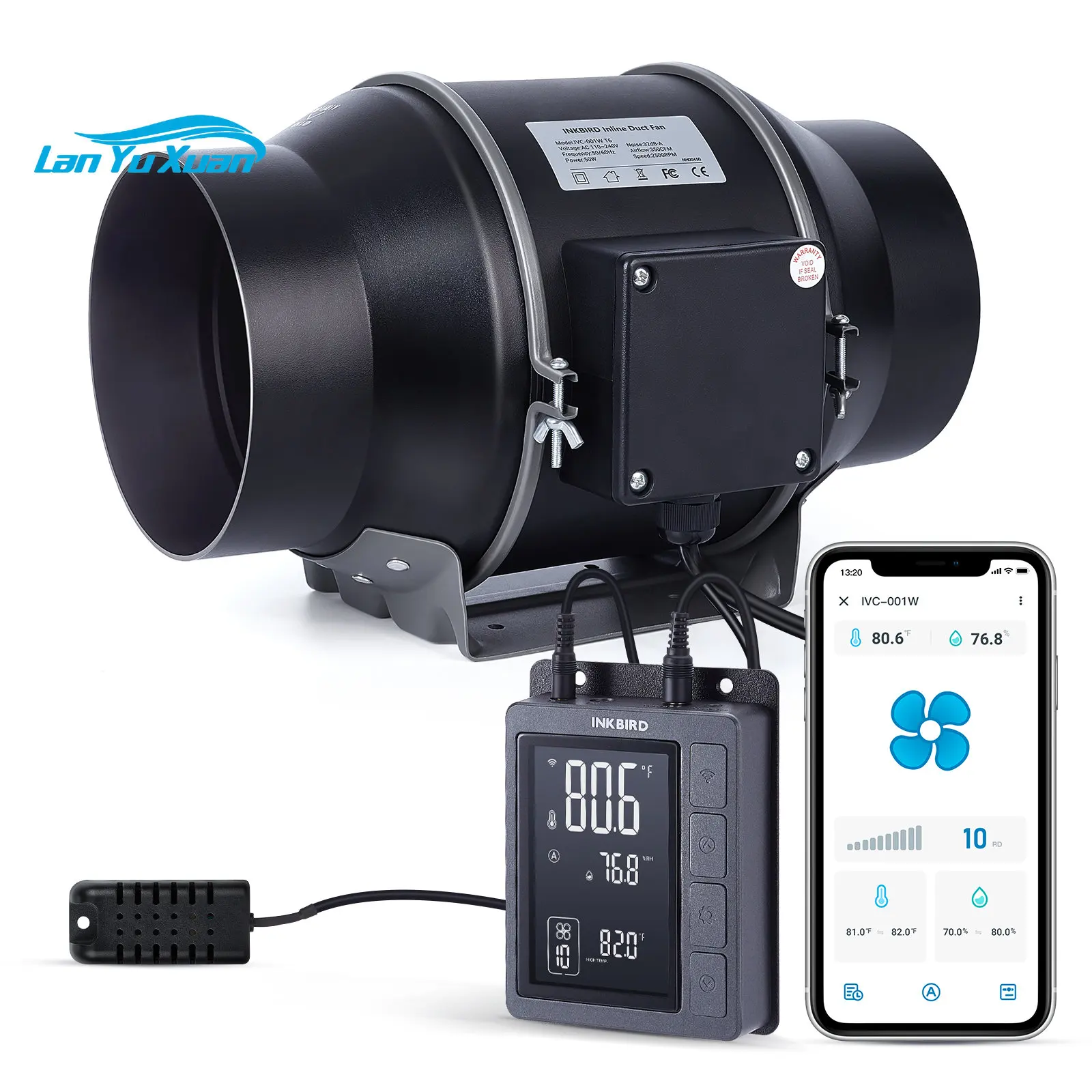 INKBIRD IVC-001W 6 Inches Inline Duct Fan with Smart Controller, HVAC Vent Blower for Grow Tents
INKBIRD IVC-001W 6 Inches Inline Duct Fan with Smart Controller, HVAC Vent Blower for Grow Tents