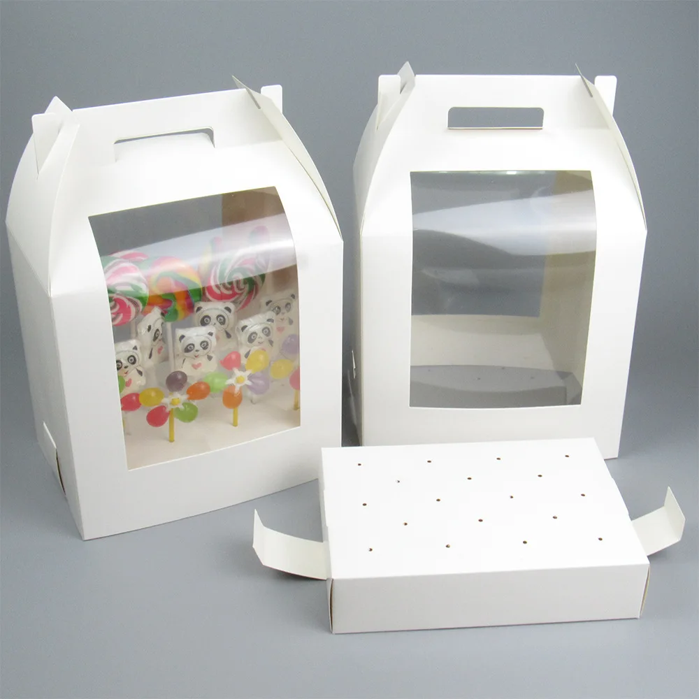 10 Pack Portable Cake Pop Holder Boxes Cake Pop Display Stand with Cover Candy Apple Boxes with Hole Cake Pop- Packaging
10 Pack Portable Cake Pop Holder Boxes Cake Pop Display Stand with Cover Candy Apple Boxes with Hole Cake Pop- Packaging