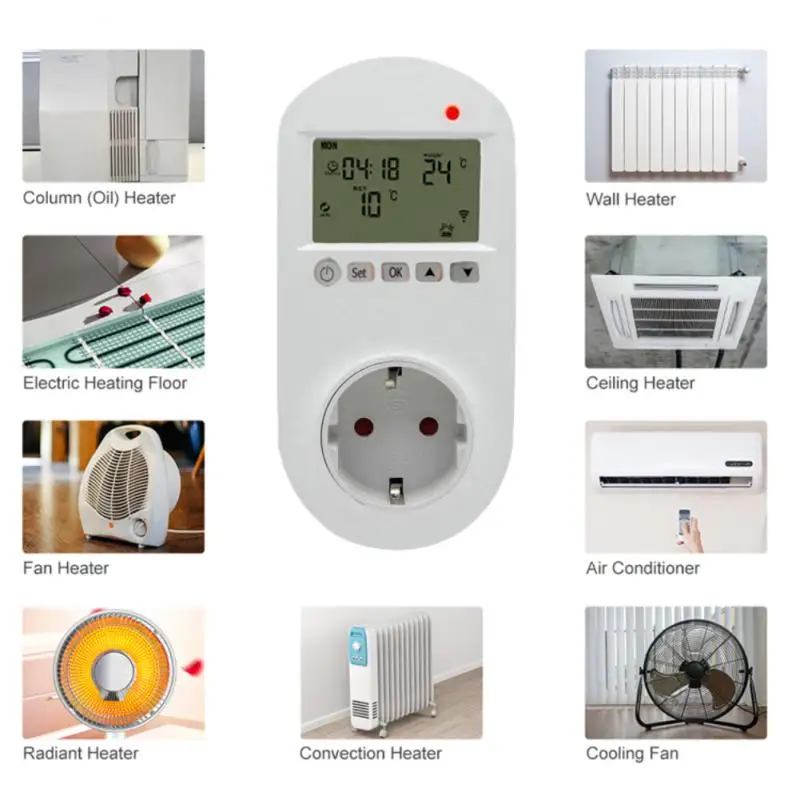 Tuya WiFi Programmable Smart Plug EU WIFI Thermostat Electric Floor Heating 16A Support Voice Control Amazon Alexa Google Home
Tuya WiFi Programmable Smart Plug EU WIFI Thermostat Electric Floor Heating 16A Support Voice Control Amazon Alexa Google Home