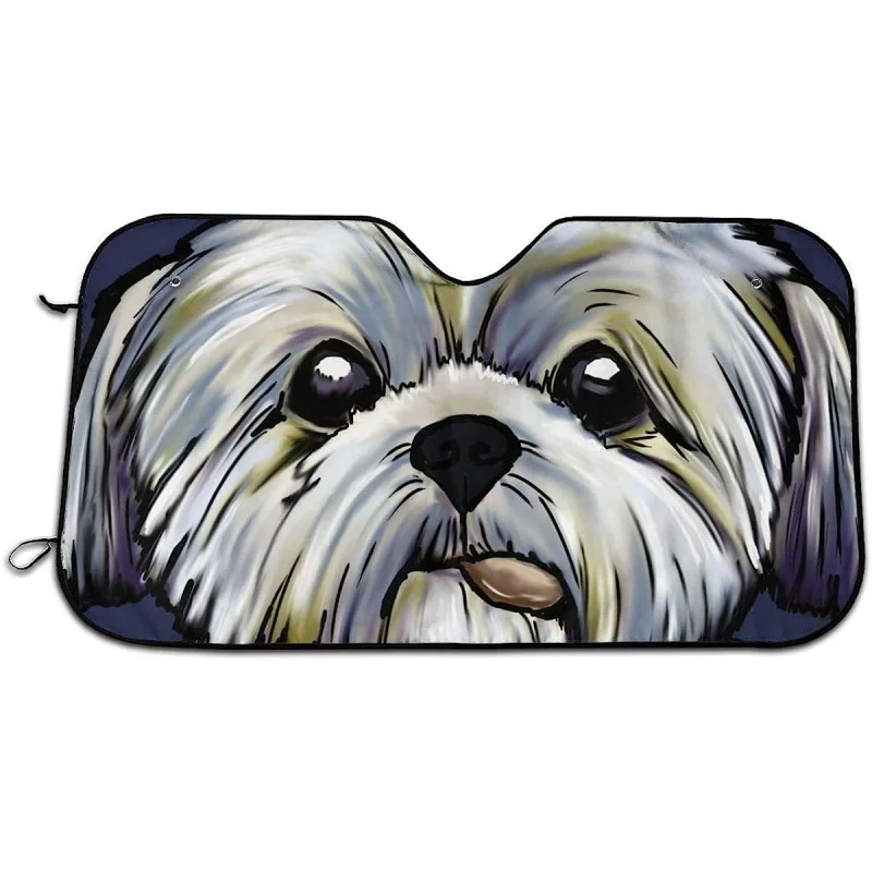 

Naughty Shih Tzu Dog Art, милый тематический солнцезащитный козырек на лобовое стекло, автомобильные окна, интерьерная Обложка, детский Декор, уличный автомобильный солнцезащитный козырек