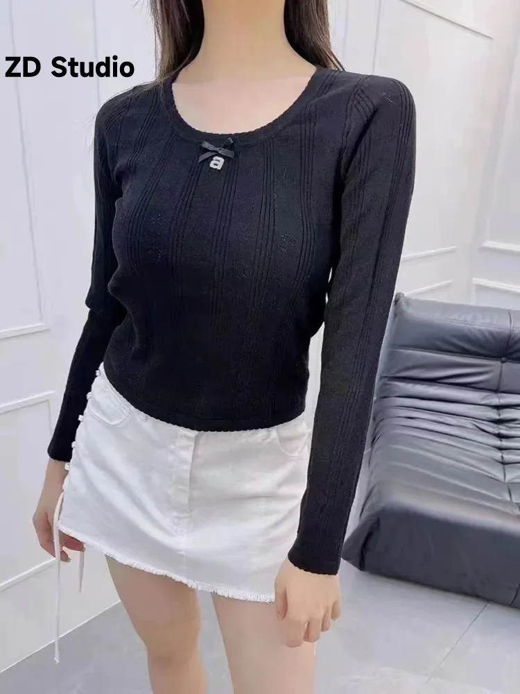 Женский вязаный пуловер с бантом, Осень-зима 2023
Женский вязаный пуловер с бантом, Осень-зима 2023