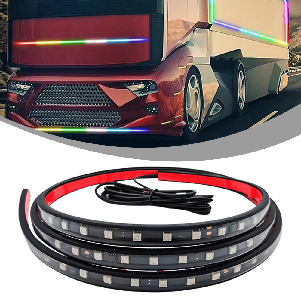 

1x New Truck Pickup LED Colorful Decorative Lamps & Strips 120cm/150cm Tailgate Light Bar 4PIN 24V PVC Car Parts & Accessories