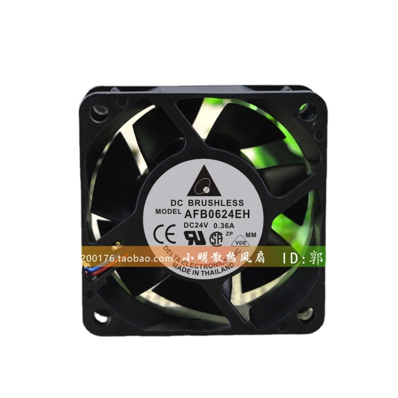 

SSEA New Fan For Delta AFB0624EH 6cm 6025 24V 0.36A 3 Wires Ball Server Cooling Fan 60*60*25MM