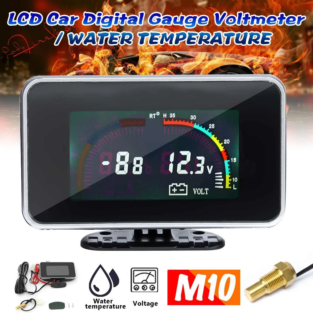 Universal Car LCD Digital Gauge 12V-24V 2in1 Voltage Pressure Water Temp Gauge Meter M10 Auto Replacement Parts Water Temp Gauge
Universal Car LCD Digital Gauge 12V-24V 2in1 Voltage Pressure Water Temp Gauge Meter M10 Auto Replacement Parts Water Temp Gauge