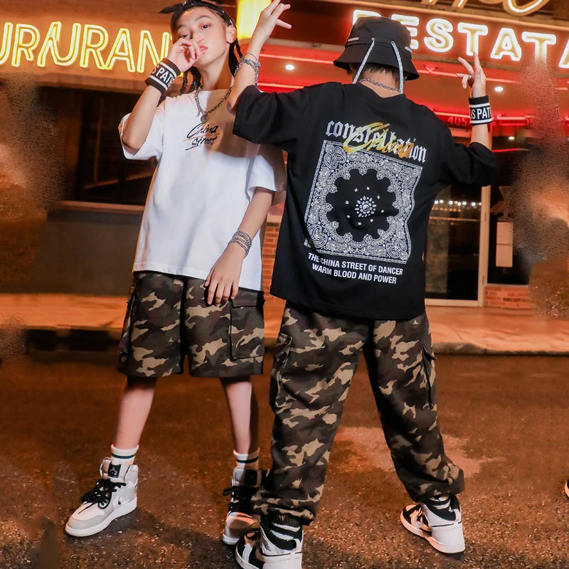 2023 Hip Hop Dance Costumes For Kids Loose Crop Tops Camouflage Pants Dancers Outfits Girls Jazz Performance Rave Clothes DN9396
2023 Hip Hop Dance Costumes For Kids Loose Crop Tops Camouflage Pants Dancers Outfits Girls Jazz Performance Rave Clothes DN9396