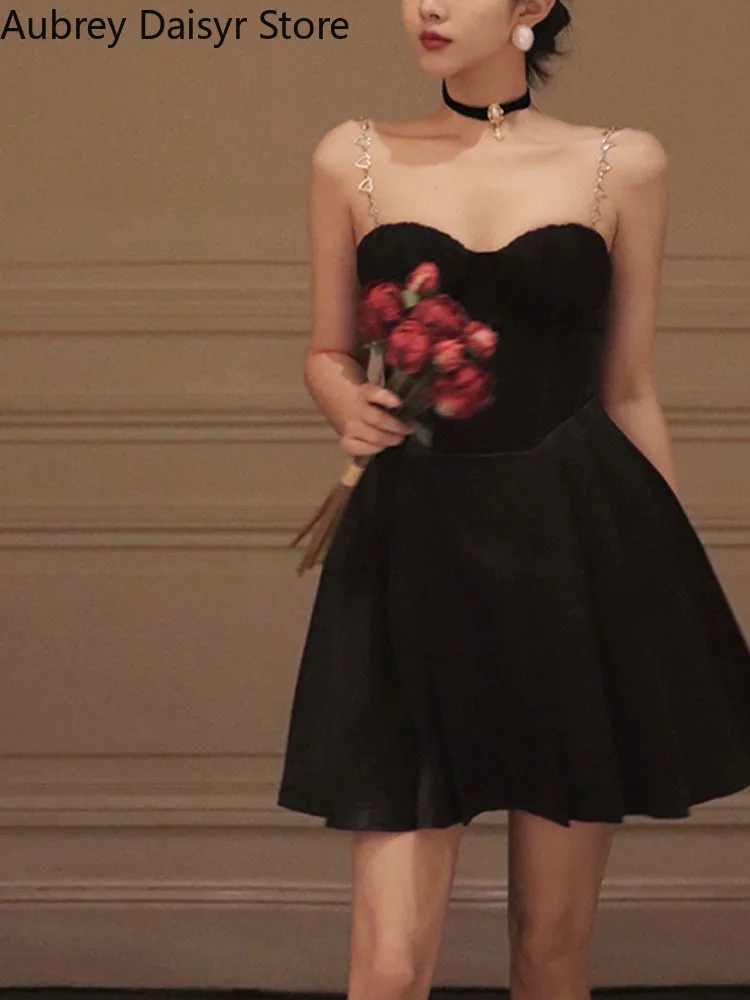 Sexy Black Mini Prom Dress Women Elegant Chic Design Sleeveless Y2k Dress Female Korean Casual Vintage Evening Party Dress 2022
Sexy Black Mini Prom Dress Women Elegant Chic Design Sleeveless Y2k Dress Female Korean Casual Vintage Evening Party Dress 2022