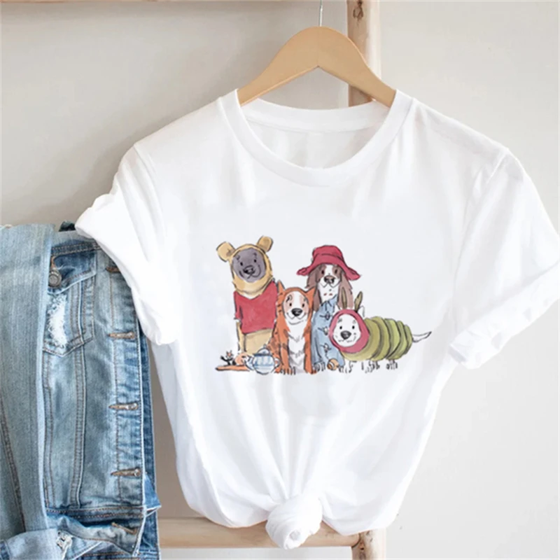 Women's T-shirt Christmas Print White Top Women's New Year Short Sleeve Cute Dog Pattern Print Top T-shirt Girls' Christmas Gift
Women's T-shirt Christmas Print White Top Women's New Year Short Sleeve Cute Dog Pattern Print Top T-shirt Girls' Christmas Gift