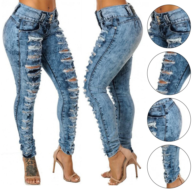 2022 Womens Sexy High Waist Pencil Jeans Casual Blue Ripped Denim Pants Lady Long Skinny Slim Jeans
2022 Womens Sexy High Waist Pencil Jeans Casual Blue Ripped Denim Pants Lady Long Skinny Slim Jeans