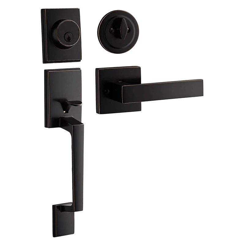 Single Cylinder HandleSet with Lever Door Handle Reversible for Right Left Handed Single Cylinder Deadbolt Handle Set
Single Cylinder HandleSet with Lever Door Handle Reversible for Right Left Handed Single Cylinder Deadbolt Handle Set