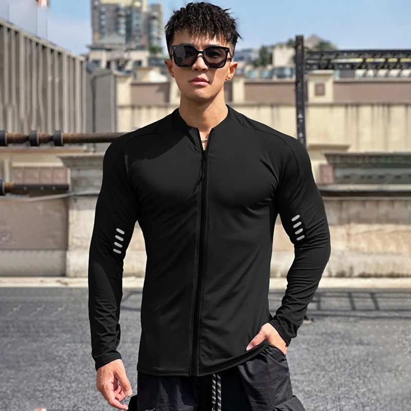 New fashion sports men's T shirt outdoor fitness exercise zipper long sleeve T shirt muscle men's sportswear
New fashion sports men's T shirt outdoor fitness exercise zipper long sleeve T shirt muscle men's sportswear