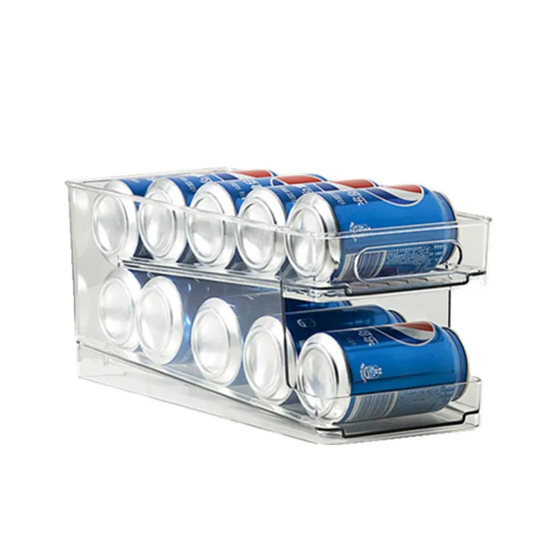 Transparent Can Soda Organizer Stackable Double Layer Plastic Container For Soda Cans With Auto Roll-Out Dispenser
Transparent Can Soda Organizer Stackable Double Layer Plastic Container For Soda Cans With Auto Roll-Out Dispenser