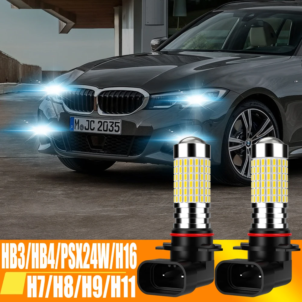 

2Pcs HB3 9005 H11 H8 9006 HB4 H16 5202 H7 PSX24W H9 High Quality LED Auto Fog Lamp Car Anti Fog Light Bulb Foglamps 6000K White