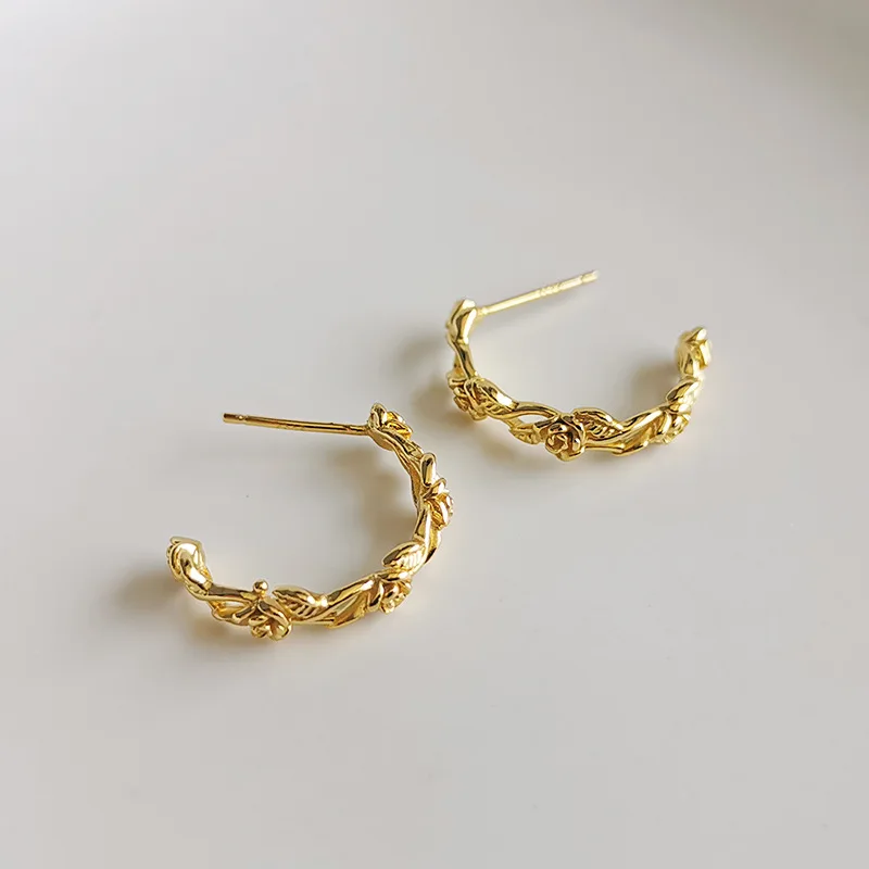 Amaiyllis 925 Sterling Silver Minimalist Rose Flower Drop Earrings Fashion Exquisite C Shape Wrap Stud Earrings Jewelry
Amaiyllis 925 Sterling Silver Minimalist Rose Flower Drop Earrings Fashion Exquisite C Shape Wrap Stud Earrings Jewelry