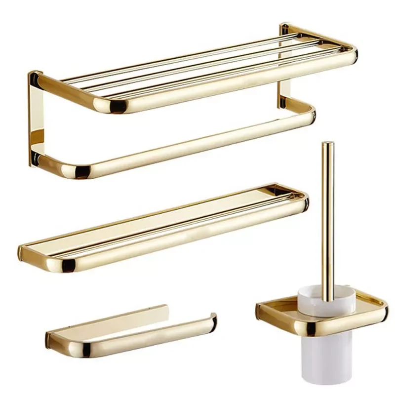 Brass Gold Bathroom Hardware Set Double Layer Bath Towel Rack Toilet Room Storage Rack Bathroom Accessories Set
Brass Gold Bathroom Hardware Set Double Layer Bath Towel Rack Toilet Room Storage Rack Bathroom Accessories Set