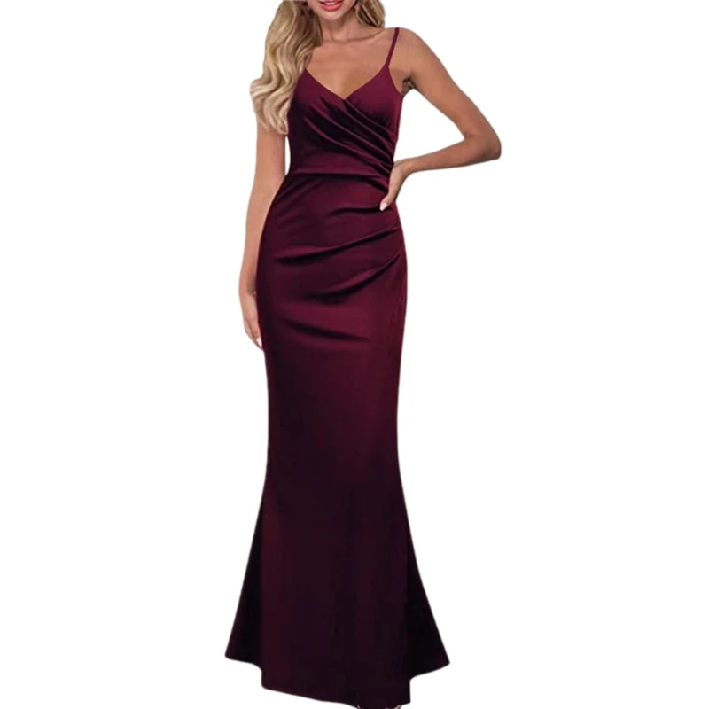 H9ED Womens Spaghetti Strap Sexy Wrap V-Neck Evening Cocktail Long Dress Solid Color High Waist Flared Hem Bodycon Dresses
H9ED Womens Spaghetti Strap Sexy Wrap V-Neck Evening Cocktail Long Dress Solid Color High Waist Flared Hem Bodycon Dresses
