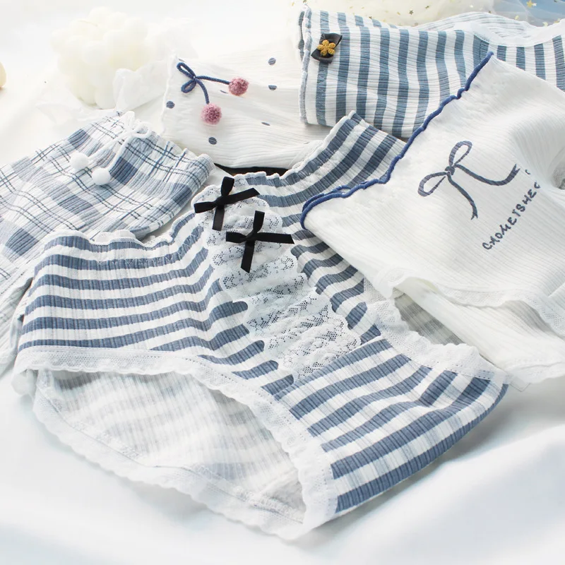 Women's Cotton Underwear Fashion Stripe Plaid Panties Sexy Lace Panties Middle Waist Seamless Comfortable Briefs Female Lingerie
Women's Cotton Underwear Fashion Stripe Plaid Panties Sexy Lace Panties Middle Waist Seamless Comfortable Briefs Female Lingerie