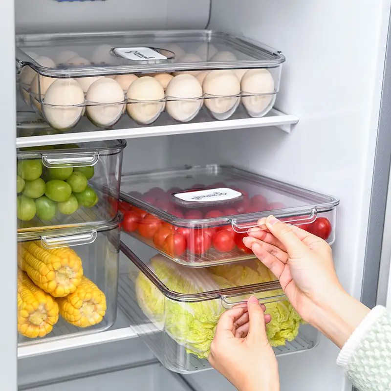 Kitchen Refrigerator Storage Box Food Keep Fresh Storage Containers Sealed with Lids Pullable Fridge Plastic Drawer Organizer
Kitchen Refrigerator Storage Box Food Keep Fresh Storage Containers Sealed with Lids Pullable Fridge Plastic Drawer Organizer