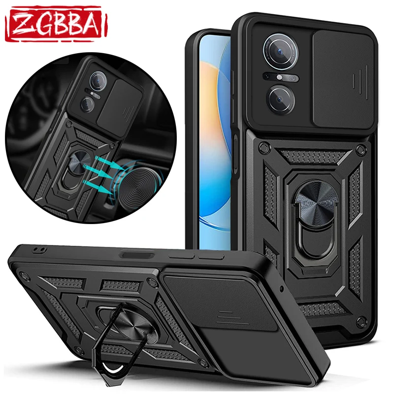 

Shockproof Car Holder Phone Case For Huawei NOVA 9 6 SE 7i Slide Camera Lens Ring Bracket Cover for Huawei Enjoy 20 Plus 10E 10S