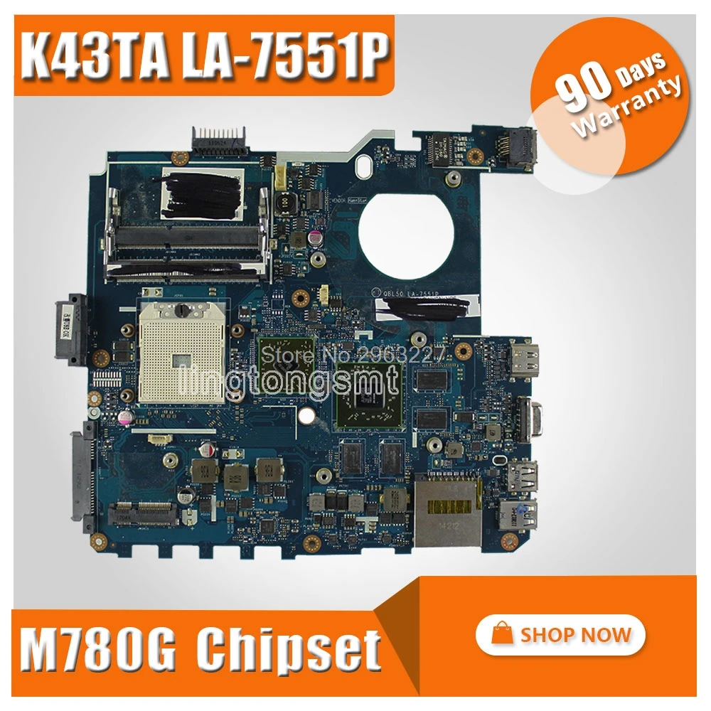 K43TA Motherboard LA-7551P For Asus K43T K43TA K43TK X43T Laptop motherboard K43TA Mainboard K43TA Motherboard test 100% OK
K43TA Motherboard LA-7551P For Asus K43T K43TA K43TK X43T Laptop motherboard K43TA Mainboard K43TA Motherboard test 100% OK