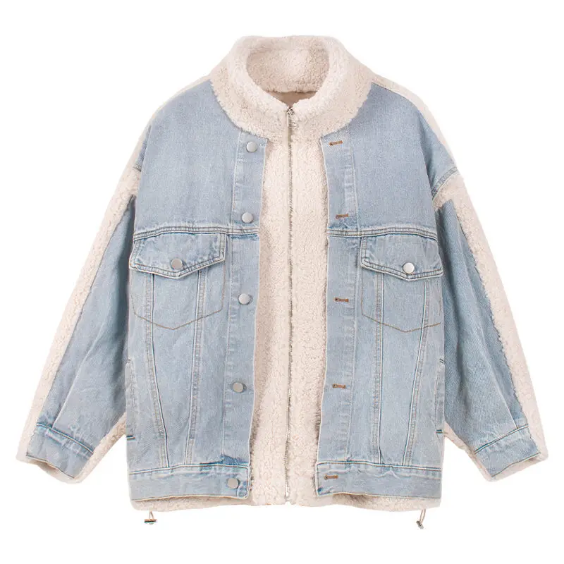 Casual Thick Warm Winter Jacket Women Fashion Lamb Wool Stitching Denim Jacket Snow Basic Loose Denim Jacket Coat Women
Casual Thick Warm Winter Jacket Women Fashion Lamb Wool Stitching Denim Jacket Snow Basic Loose Denim Jacket Coat Women
