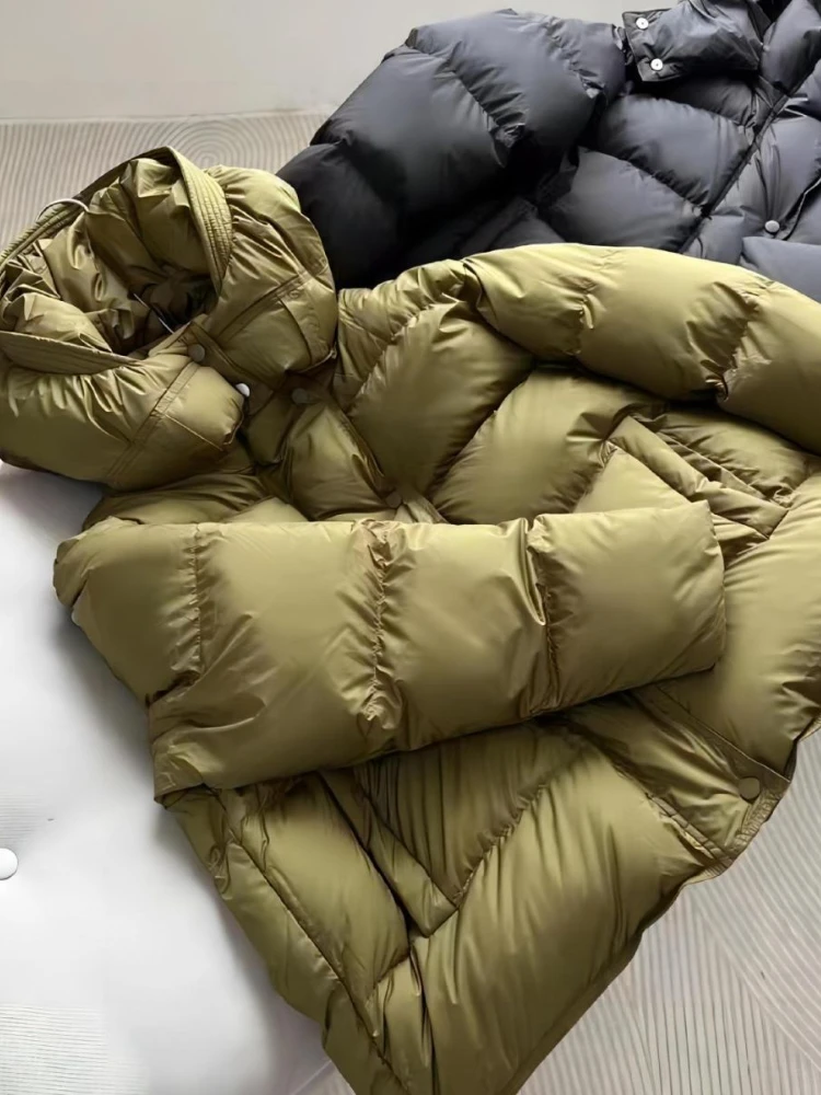 Зимние теплые пальто, женская короткая пуховая однотонная куртка с капюшоном, Легкое свободное пуховое пальто, женские парки с перьями 
Зимние теплые пальто, женская короткая пуховая однотонная куртка с капюшоном, Легкое свободное пуховое пальто, женские парки с перьями