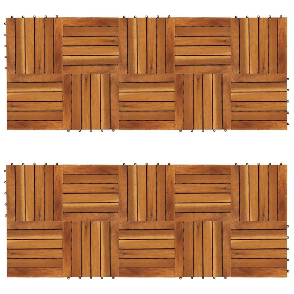 20 pcs Decking Tiles, Acacia Wood Decking Boards & Flooring, Home Decoration Vertical Pattern 30 x 30 cm
20 pcs Decking Tiles, Acacia Wood Decking Boards & Flooring, Home Decoration Vertical Pattern 30 x 30 cm
