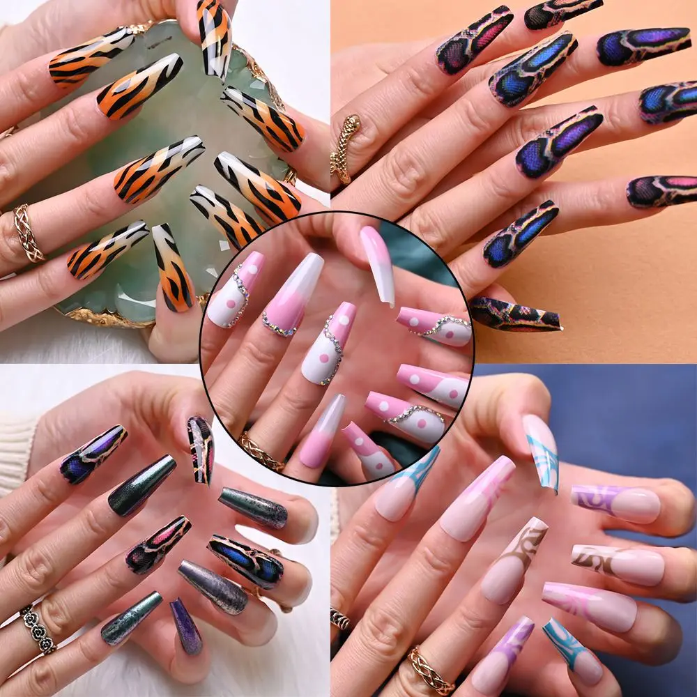 24pcs/Box Detachable Coffin False Nails Wearable French Ballerina Fake Nails Full Cover Nail Tips Press On Nails
24pcs/Box Detachable Coffin False Nails Wearable French Ballerina Fake Nails Full Cover Nail Tips Press On Nails