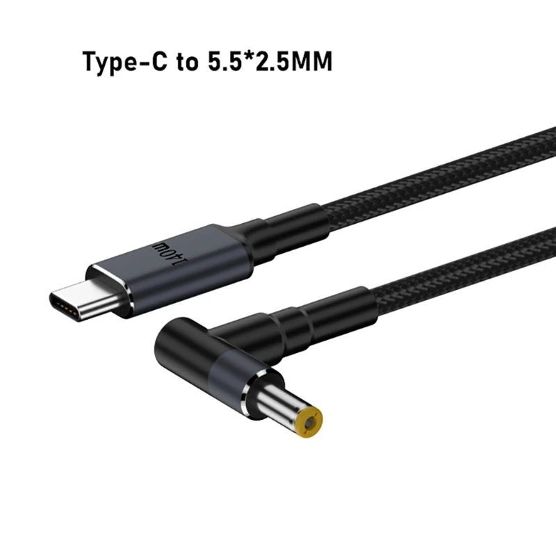 

140 Вт PD USB Type C штекерный вход для зарядного кабеля постоянного тока 5,5x2,1 мм 5,5x2,5 мм с разъемом типа «папа»