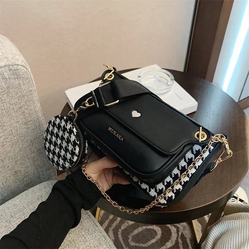 3-In-1 Crossbody Bag Set For Women 2022 Luxury Designer Handbag And Purses Houndstooth Chain Shoulder Messenger Bags Bolso Mujer
3-In-1 Crossbody Bag Set For Women 2022 Luxury Designer Handbag And Purses Houndstooth Chain Shoulder Messenger Bags Bolso Mujer