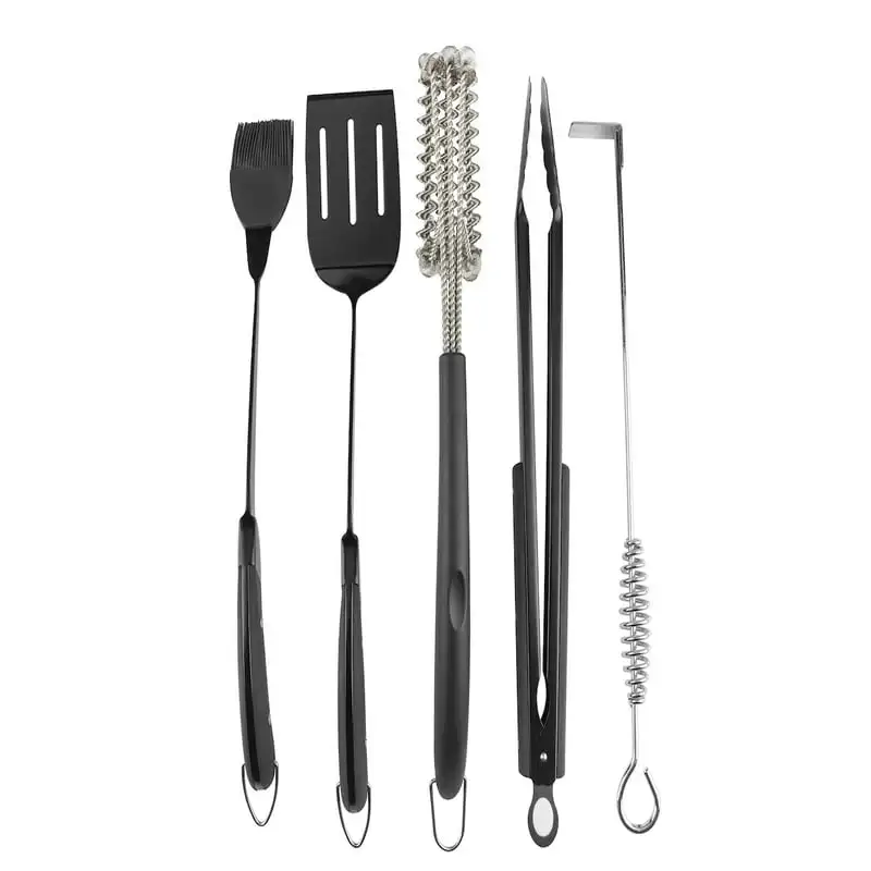 5pc Silicon Ergonomic Handle Grill Cook & Clean Set with Spatula, Tongs, Basting Brush, Tools Funda barbacoa exterior Bbq grill
5pc Silicon Ergonomic Handle Grill Cook & Clean Set with Spatula, Tongs, Basting Brush, Tools Funda barbacoa exterior Bbq grill