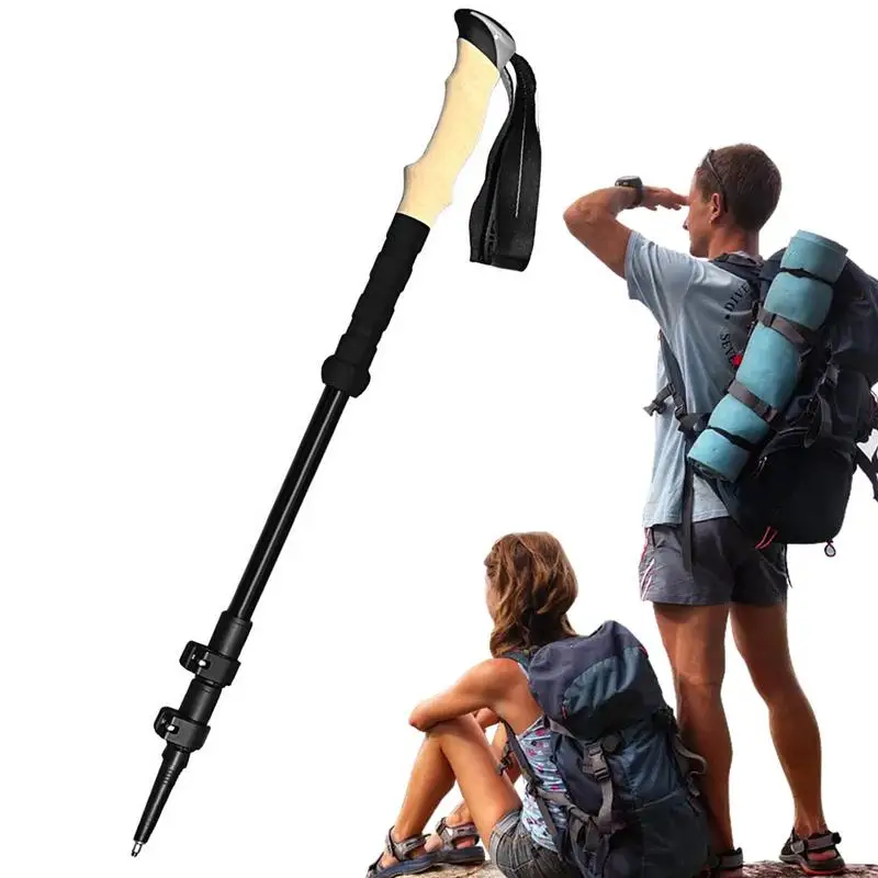 

Walking Sticks For Hiking Triple-Section Telescoping Hiking Pole Non-Slip Sticks Sports Equipments For Camping Mountaineering