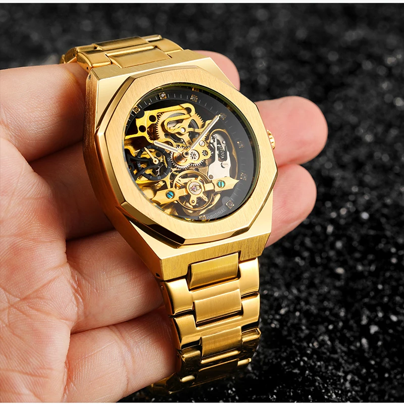 

FORSINING Automatic Mens Watches Top Brand Luxury Diamond Tourbillon Skeleton Wristwatches Male Mechanical Relogio Masculino