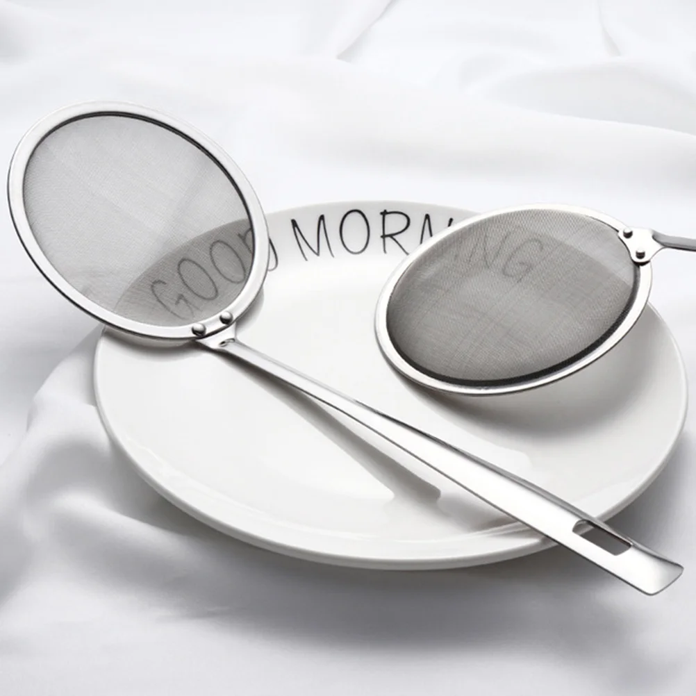 2 Pcs 304 Stainless Steel Oil Strainer Mesh Colander Spoon Filter Soup Strainer Kitchen Tool (Silver)
2 Pcs 304 Stainless Steel Oil Strainer Mesh Colander Spoon Filter Soup Strainer Kitchen Tool (Silver)