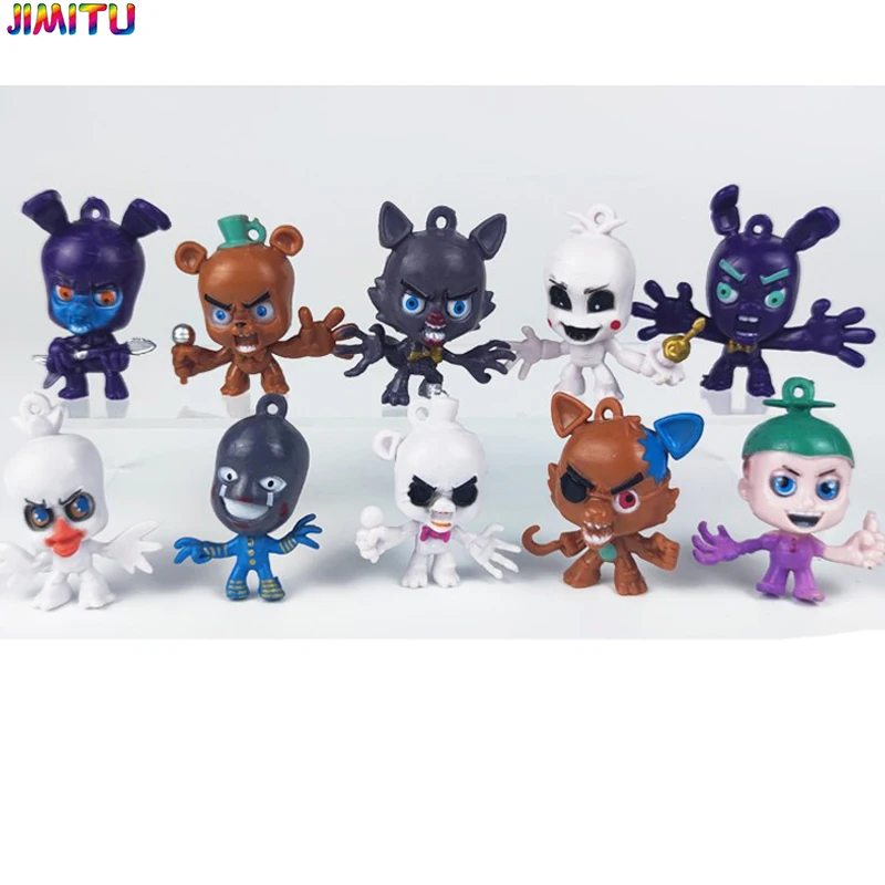 10Pcs/set Q version Freddy Anime Figures Model Chica Bonnie Foxy Howth Fazbear Bear Doll PVC Action Figures Collectible Toys
10Pcs/set Q version Freddy Anime Figures Model Chica Bonnie Foxy Howth Fazbear Bear Doll PVC Action Figures Collectible Toys