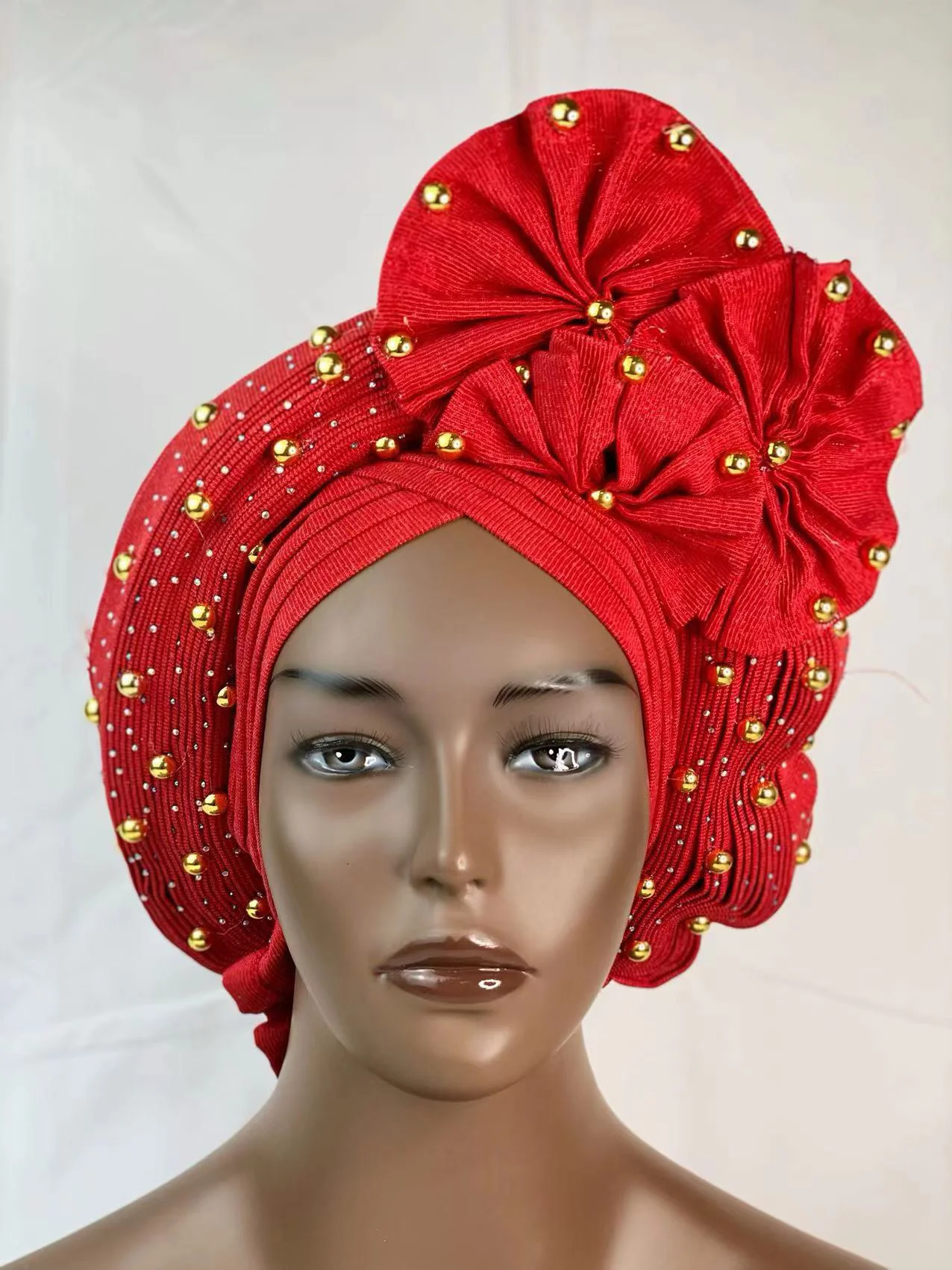 African Auto Gele Aso Oke Headties With Flower Stones Beads Muslim Turban Caps Nigerian Wedding Gele Ready to Wear
African Auto Gele Aso Oke Headties With Flower Stones Beads Muslim Turban Caps Nigerian Wedding Gele Ready to Wear