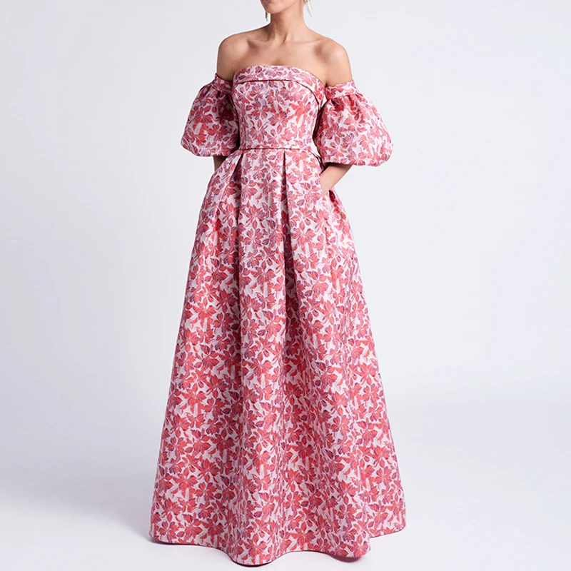 Elegant Floral Print Long Maxi Dress Women Sexy Strapless Backless Hollow Evening Dress Spring Summer Lantern Sleeve Boho Dress
Elegant Floral Print Long Maxi Dress Women Sexy Strapless Backless Hollow Evening Dress Spring Summer Lantern Sleeve Boho Dress