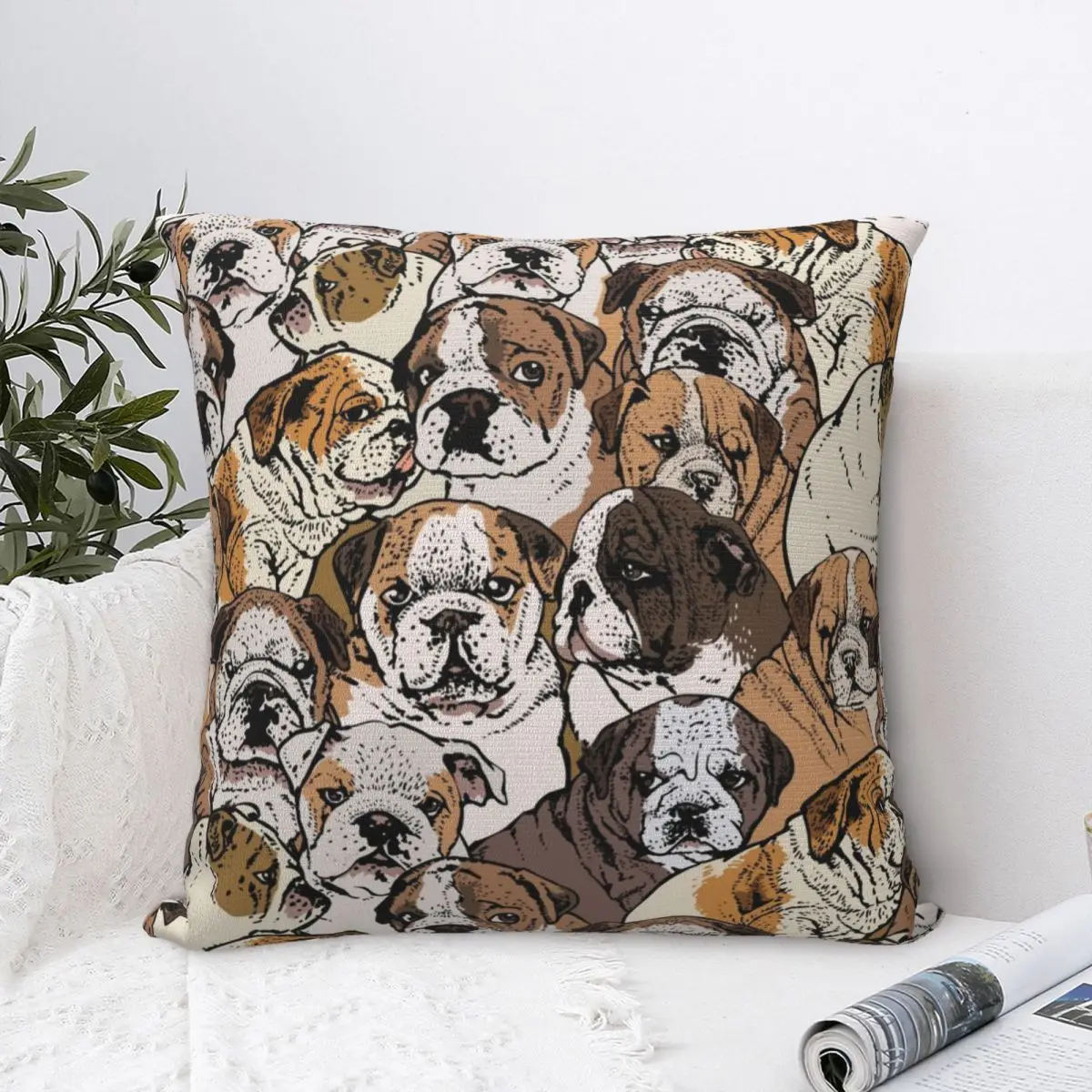 

Social English Bulldog Pillowcase Pillow Case Cushion Cover Home Sofa Car Decorative Throw Pillow Pillowcases Style Cartoon