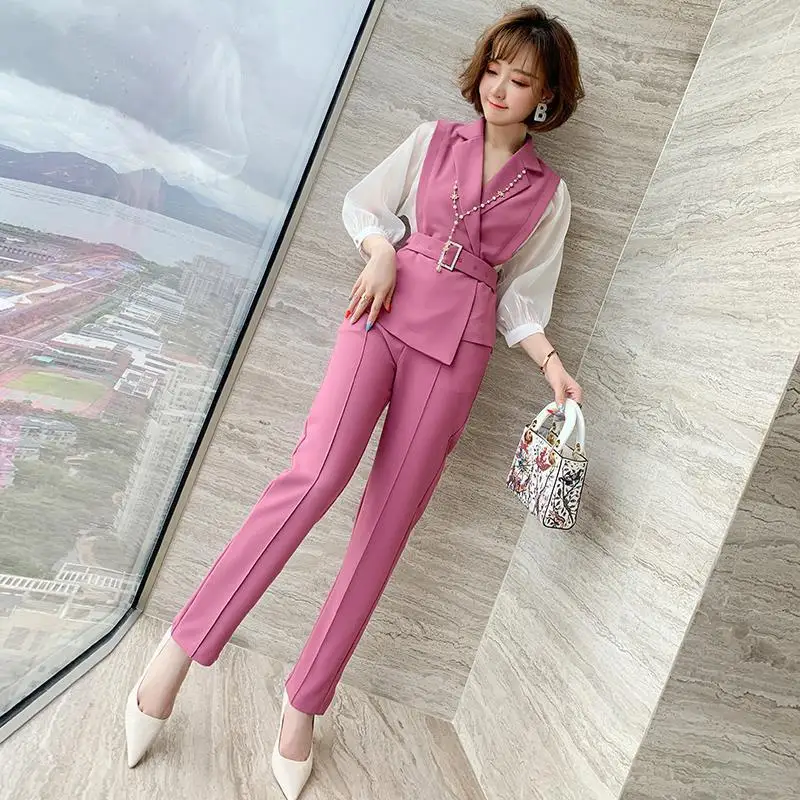 Women 2022 Spring Autumn New 2 Piece Sets Female Long Sleeve Patchwork Jackets + High Waist Straight Trousers Ladies Suits H149
Women 2022 Spring Autumn New 2 Piece Sets Female Long Sleeve Patchwork Jackets + High Waist Straight Trousers Ladies Suits H149