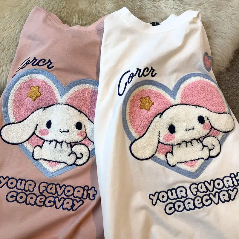 Sanrios T-shirt Kawaii Cinnamoroll Print Spring and Summer Printing Cartoon Cute Couple Short-sleeved Loose Top Gift for Girls
Sanrios T-shirt Kawaii Cinnamoroll Print Spring and Summer Printing Cartoon Cute Couple Short-sleeved Loose Top Gift for Girls
