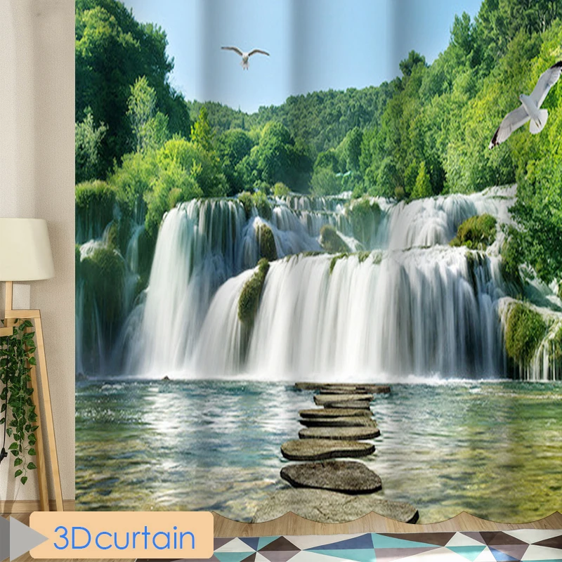 3D printing waterfall ink landscape painting curtains, Chinese style curtains, decorative background living room, bedroom dormit
3D printing waterfall ink landscape painting curtains, Chinese style curtains, decorative background living room, bedroom dormit
