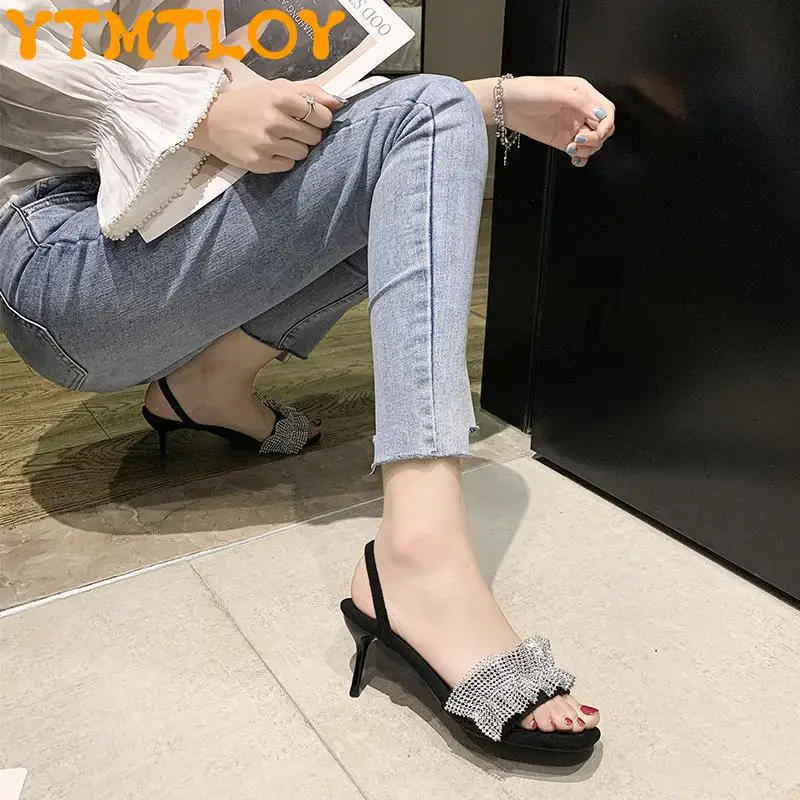 Star Same Style Rhinestone Square Toe Two-wear Sandals Fairy High Heels Elastic Band Open Toe Stiletto Sandals And Slippers
Star Same Style Rhinestone Square Toe Two-wear Sandals Fairy High Heels Elastic Band Open Toe Stiletto Sandals And Slippers