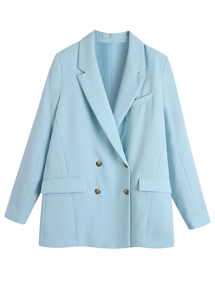 Blazers Women 2022 Long Sleeve Office Lady Elegant Blazer With Flap Pockets Notched Lapel Double Breasted Suit Blazer Jacket
Blazers Women 2022 Long Sleeve Office Lady Elegant Blazer With Flap Pockets Notched Lapel Double Breasted Suit Blazer Jacket