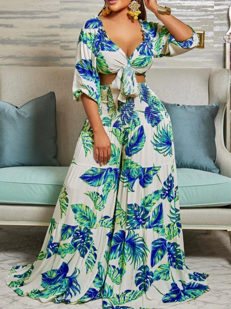 Two Piece Set Crop Top Wide Leg Pants Suits Women Clothes African Party Dashiki Summer Autumn Trousers Sets 2 Piece Outfits
Two Piece Set Crop Top Wide Leg Pants Suits Women Clothes African Party Dashiki Summer Autumn Trousers Sets 2 Piece Outfits