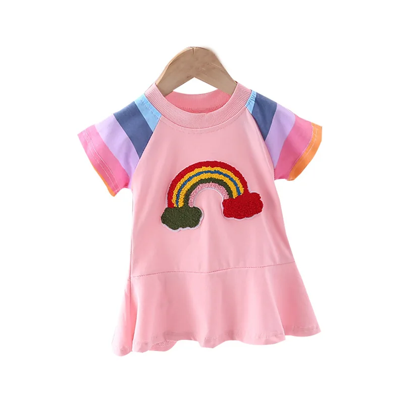 Kids Girls Dress 2022 Summer New Children Dress Baby Girls Short Sleeve Rainbow Dress 0-5 Year Old Infant Dress
Kids Girls Dress 2022 Summer New Children Dress Baby Girls Short Sleeve Rainbow Dress 0-5 Year Old Infant Dress
