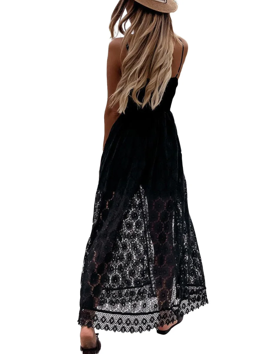 Women Cual Sleeveless Bodysuit Hollow Out Floral Lace Sling Bodysuit Solid Color Beach Bodysuit for Vacation
Women Cual Sleeveless Bodysuit Hollow Out Floral Lace Sling Bodysuit Solid Color Beach Bodysuit for Vacation
