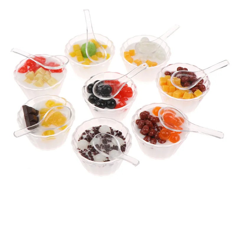 3Pcs/set 1:12 Dollhouse Miniature Food Mini Ice Cream Milk Fruit Shake Bowl with Spoon Fork Set Dessert Doll House Accessories
3Pcs/set 1:12 Dollhouse Miniature Food Mini Ice Cream Milk Fruit Shake Bowl with Spoon Fork Set Dessert Doll House Accessories