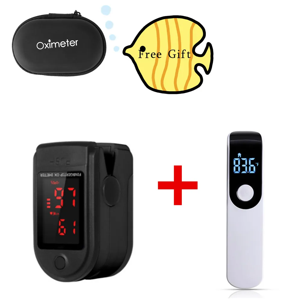 Non Contact Handheld Electronic Infrared Thermometer Finger Oximeter Blood Oxygen Saturation Health Care Meter Free oximeter Bag
Non Contact Handheld Electronic Infrared Thermometer Finger Oximeter Blood Oxygen Saturation Health Care Meter Free oximeter Bag