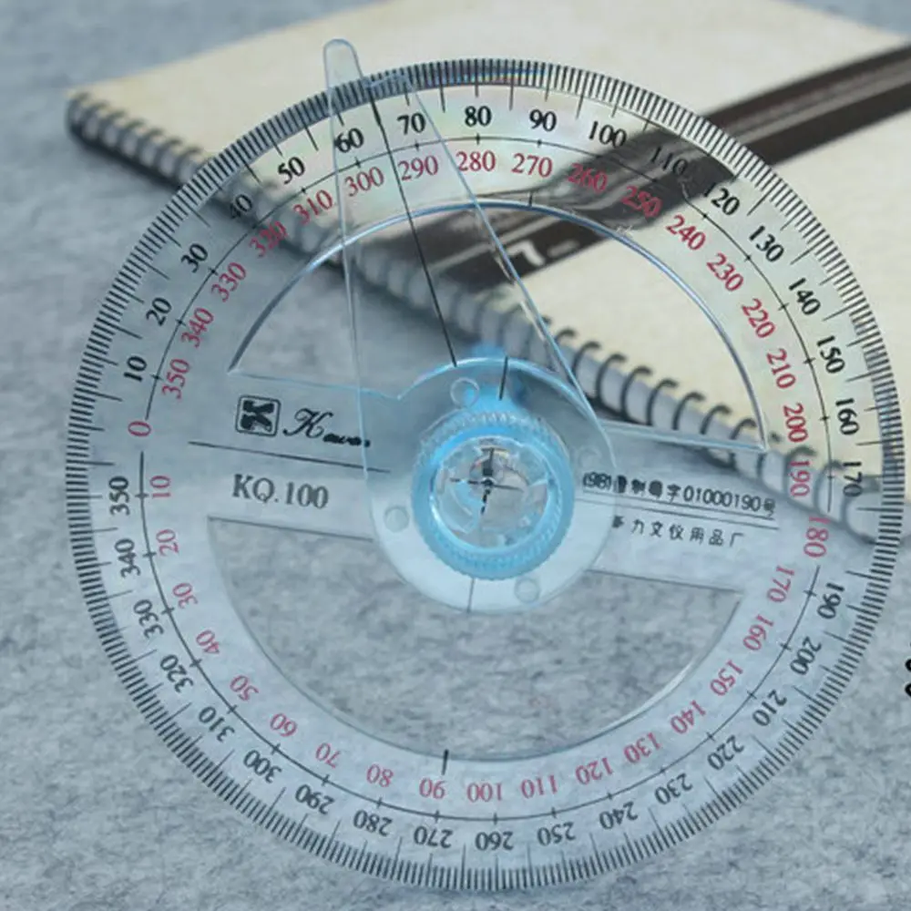 360 Degrees Protractor with Swing Arm Full Circle Pointer Angle Ruler Math Geometry Drafting Tools for Students 
360 Degrees Protractor with Swing Arm Full Circle Pointer Angle Ruler Math Geometry Drafting Tools for Students