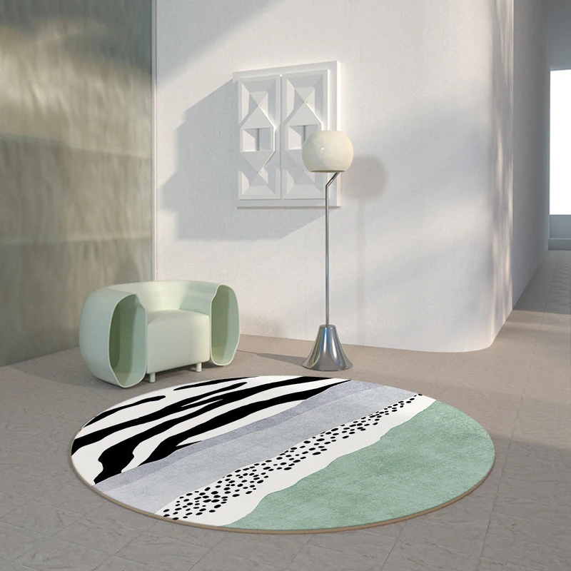 Роскошный круглый ковер светильник легкий коврик для спальни комода гостиной